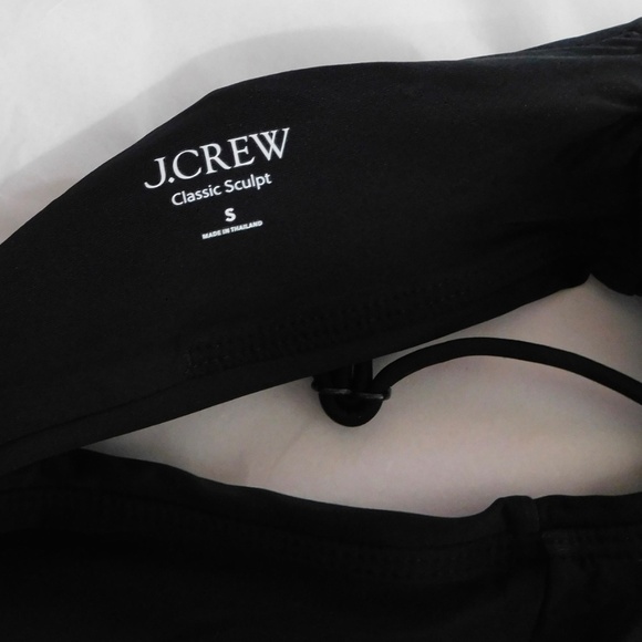NWT!! J. CREW Lana Bikini Top Classic Sculpt Solid Black V Neckline Swim Small - Picture 11 of 15